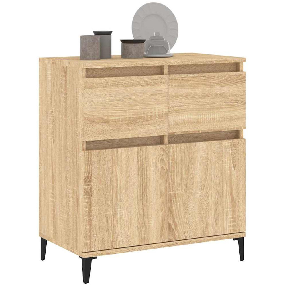 vidaXL 2 Door 2 Drawer Sonoma Oak Sideboard Image 4