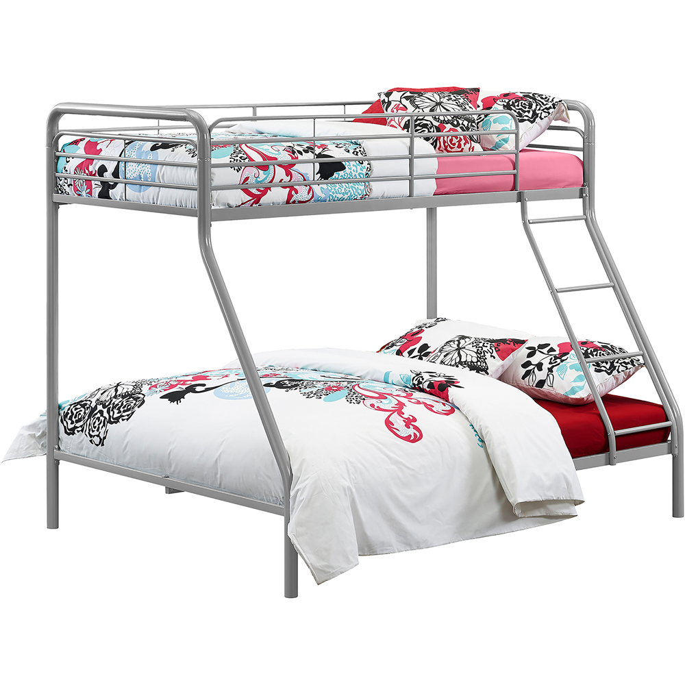 Dorel Single with Double Grey Metal Bunk Bed Image 4