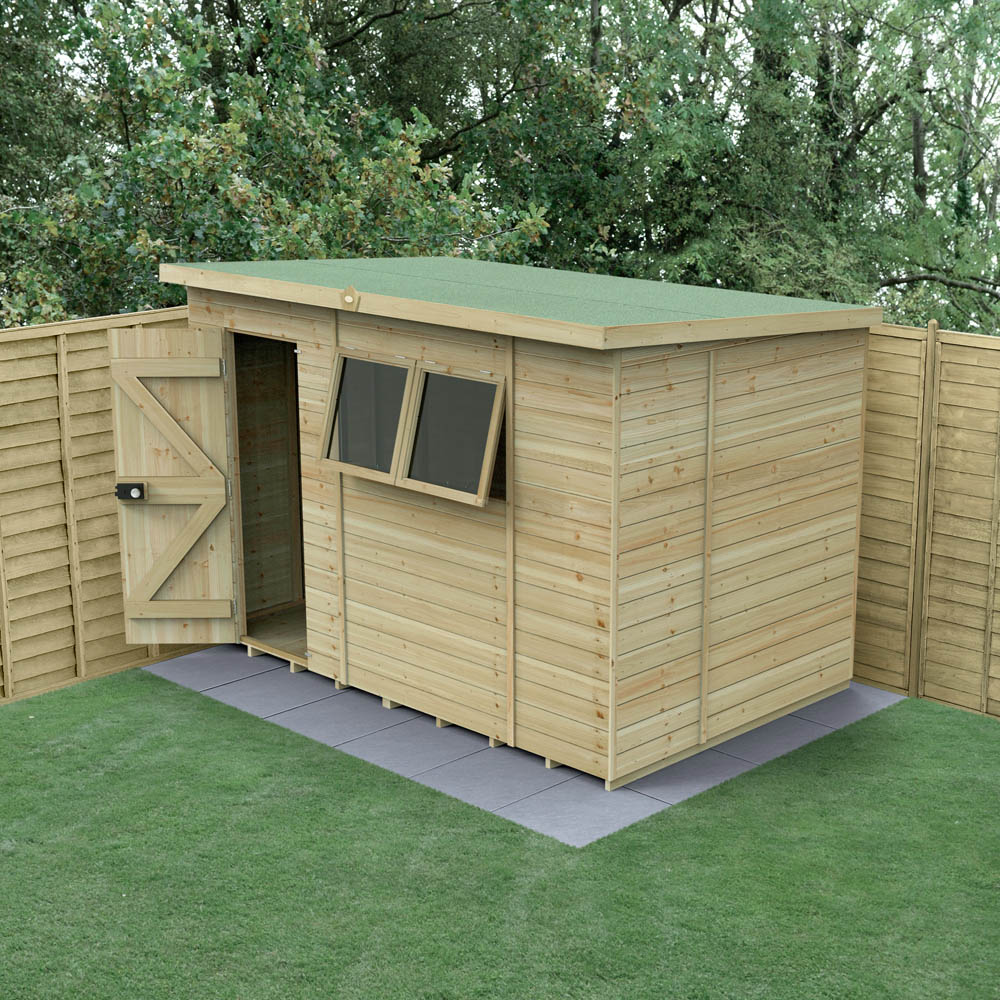 Forest Garden Timberdale 10 x 6ft 2 Opening Pent Shed Image 2