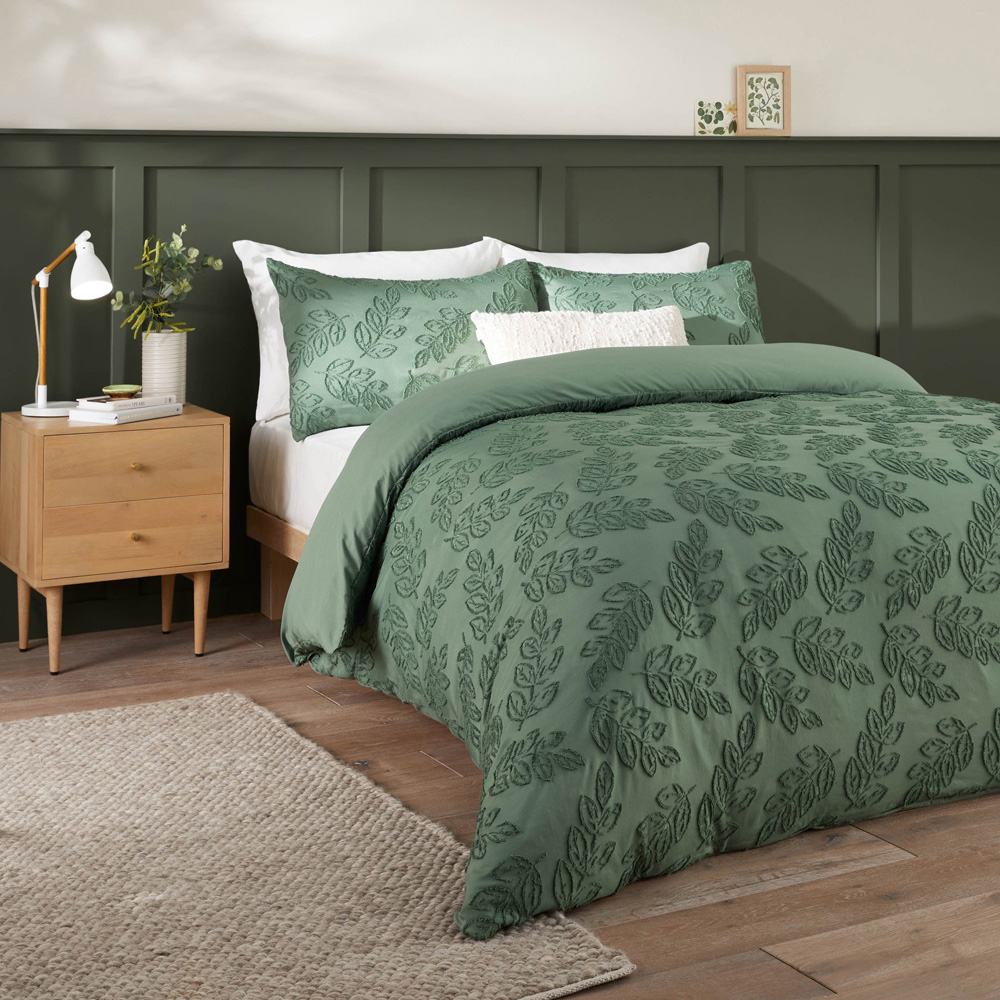 Duvet Day Seville King Size Green Leaf Tufted Duvet Set Image 4