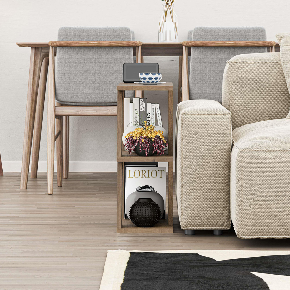 Decortie Lazena 2 Shelf Dark Oak Side Table Image 3