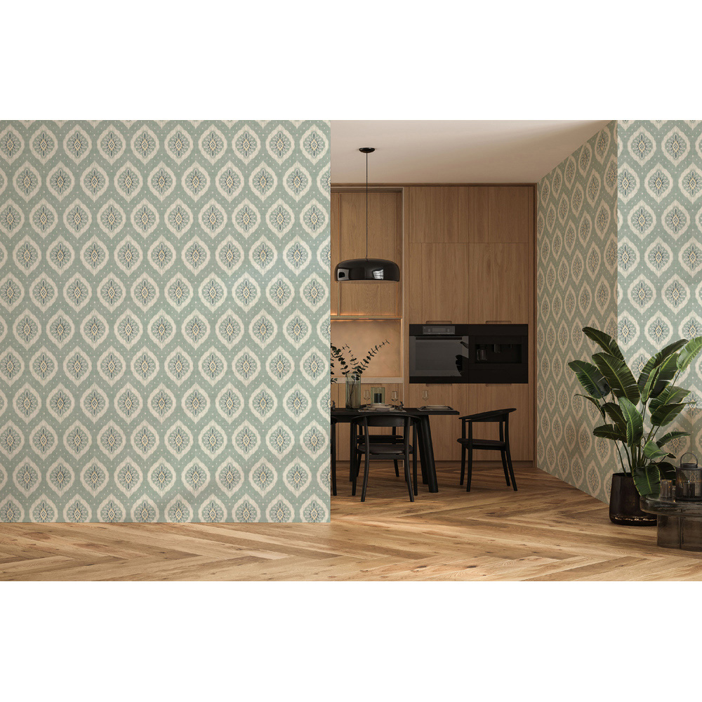 Esselle Home Odina Ikat Seafoam Wallpaper Image 6