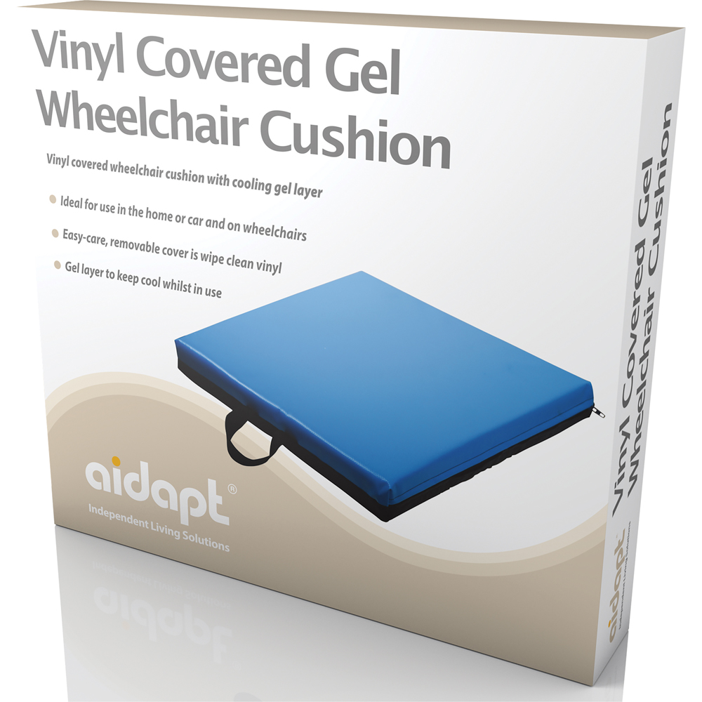 Aidapt Blue Vinyl Covered Gel Wheelchair Seat Cushion Image 4