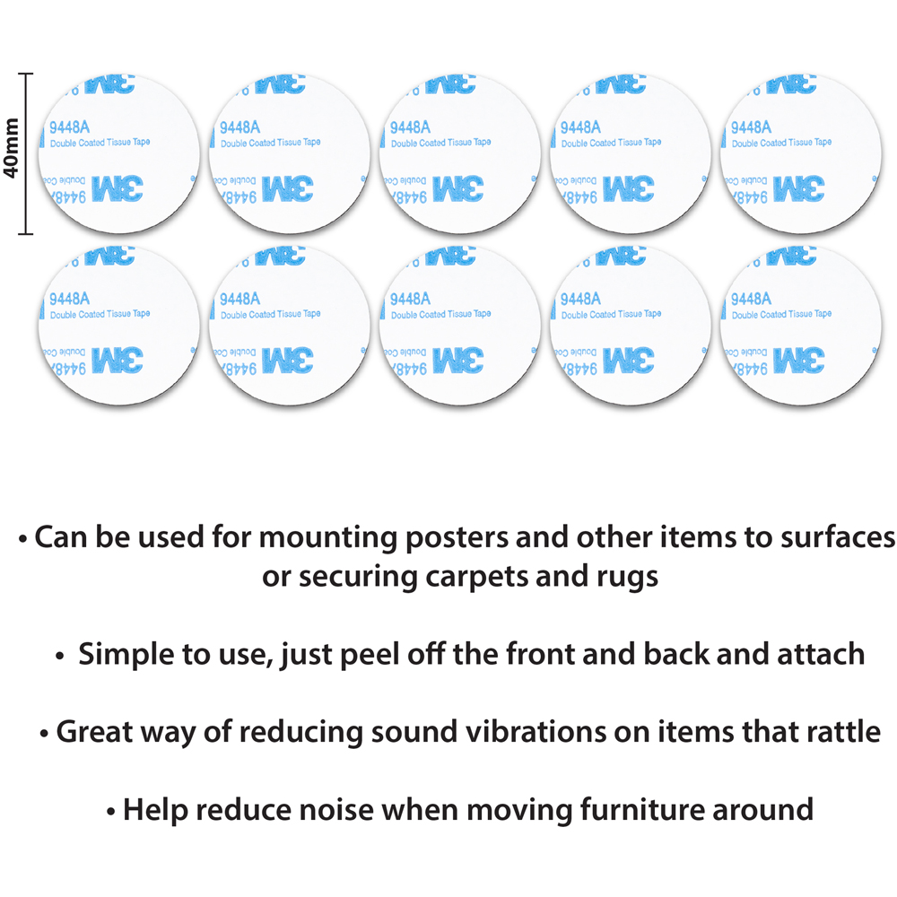 St Helens Grey Double-Sided Round Adhesive Mounting Pads 4cm 10 Pack Image 5
