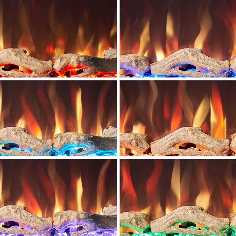 Adam Orlando Inset Wall Mounted Electric Inset Fire 72 inch Image 6