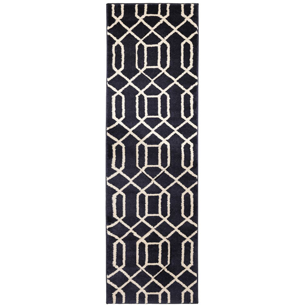 Homemaker Newport Navy Lattice Runner 60 x 200cm Image 2