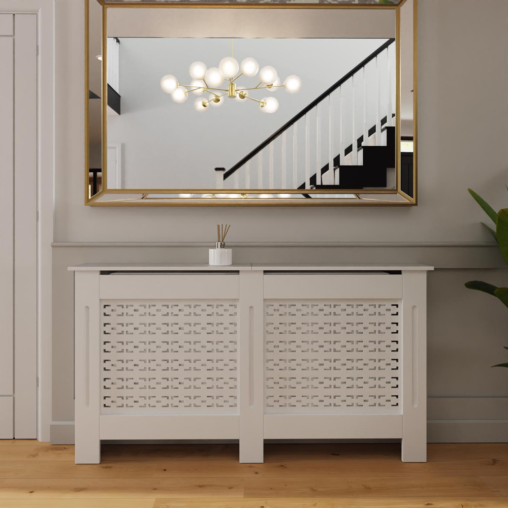 FWStyle White Geometric Pattern MDF Radiator Cover Large Image 5