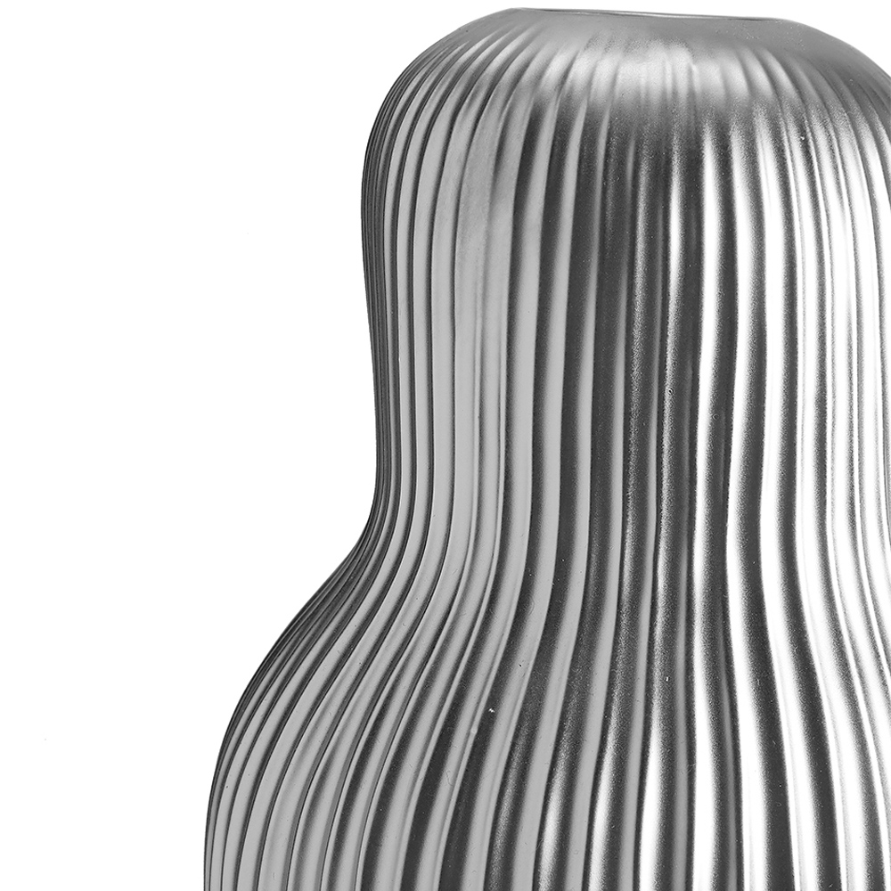 Living and Home Silver Artistic Gourd Flower Vase Image 4