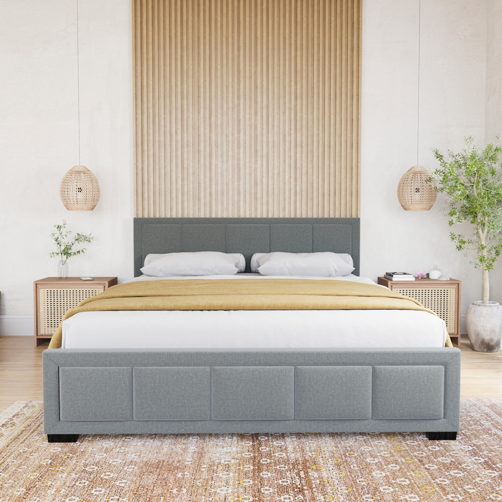 Vida Designs Vanita King Size Light Grey Bed Frame Image 4