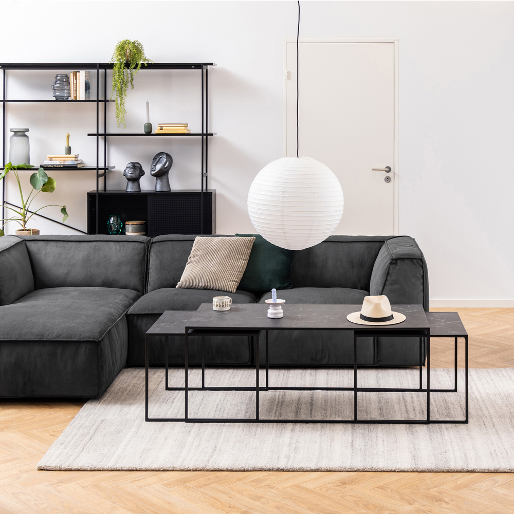 Florence Infinity Matt Black Nest of Tables Set of 3 Image 5