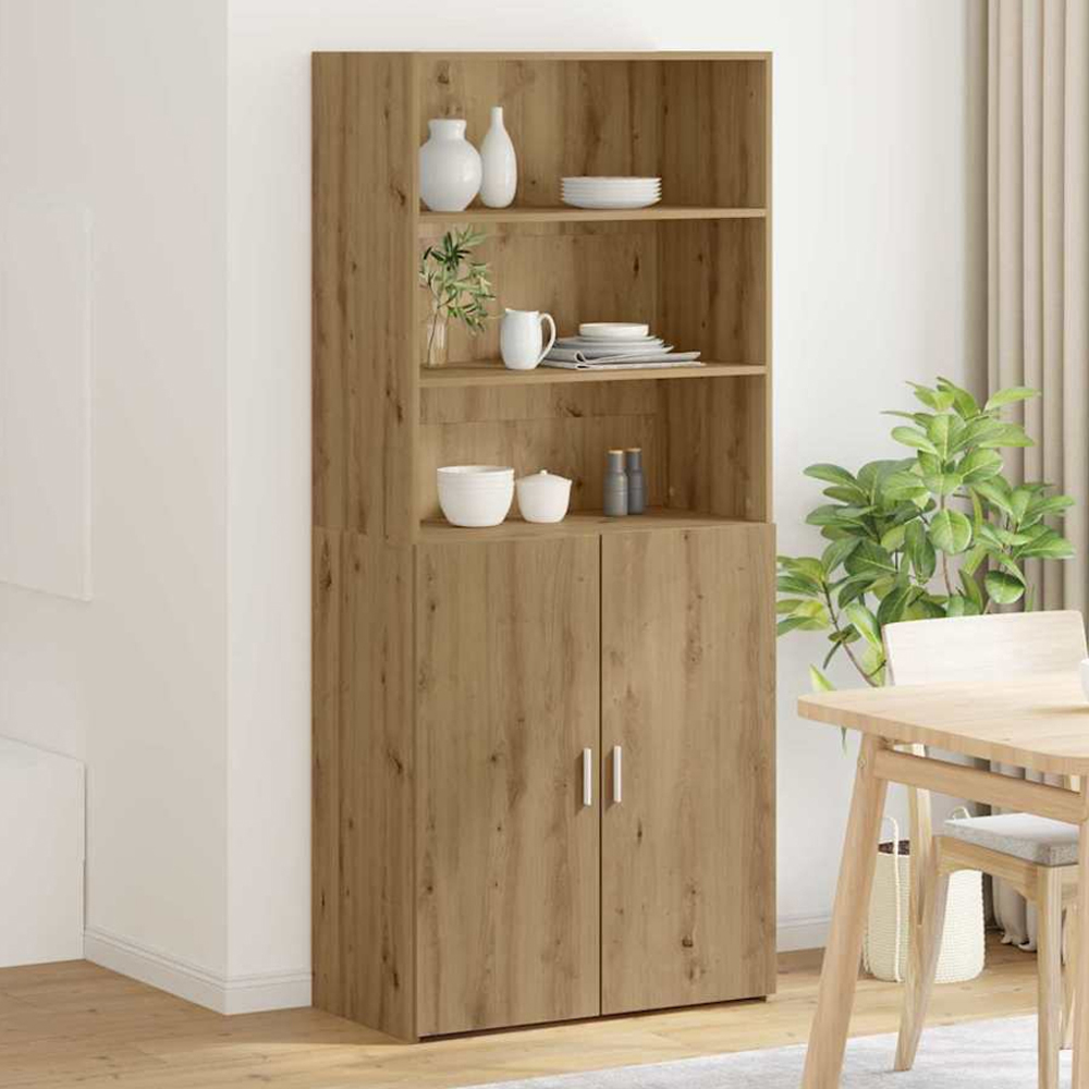 vidaXL 2 Door 3 Shelf Artisan Oak Sideboard Image 1