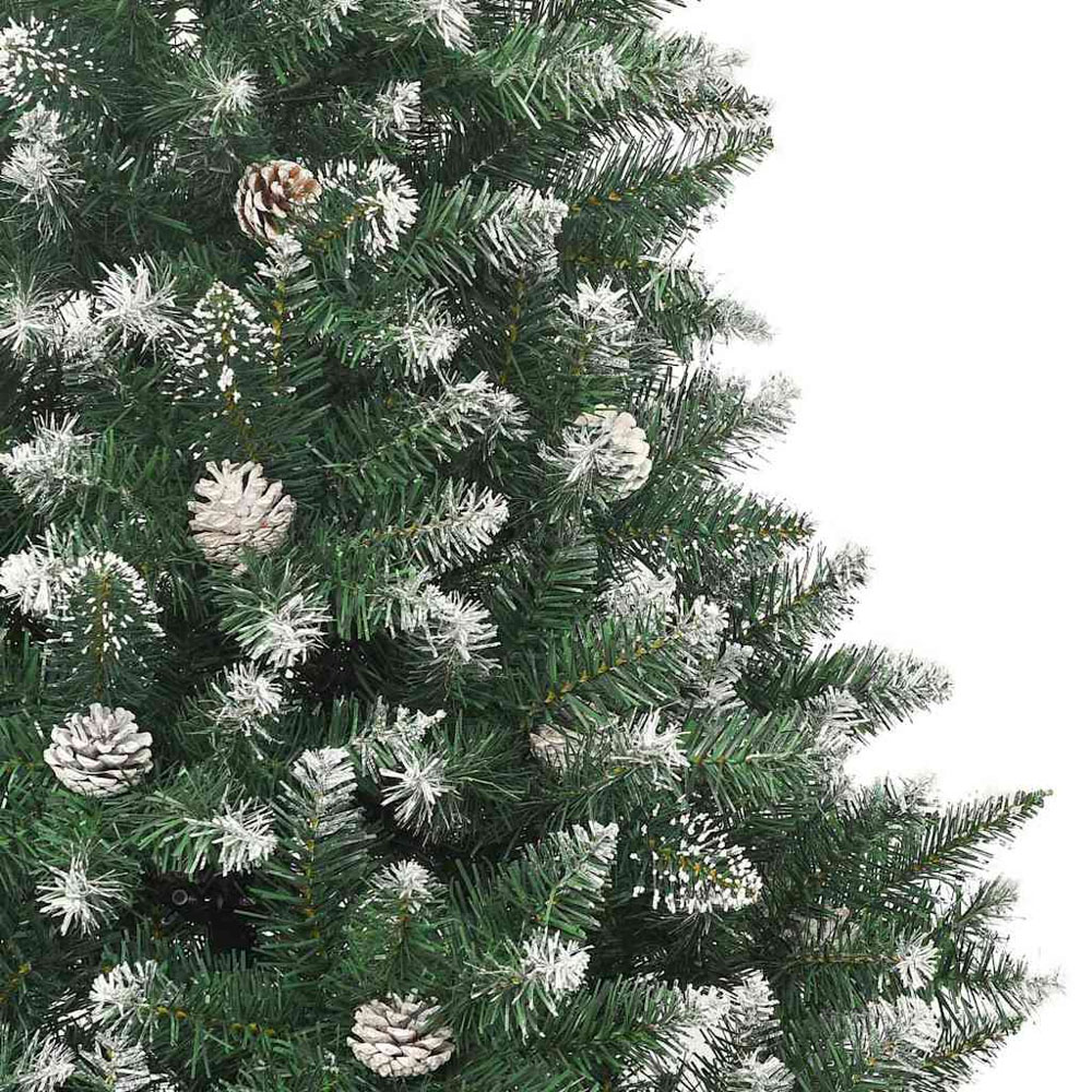vidaXL Pre-Lit Pink Baubles Green Artificial Snow Tipped Christmas Tree 7ft Image 7