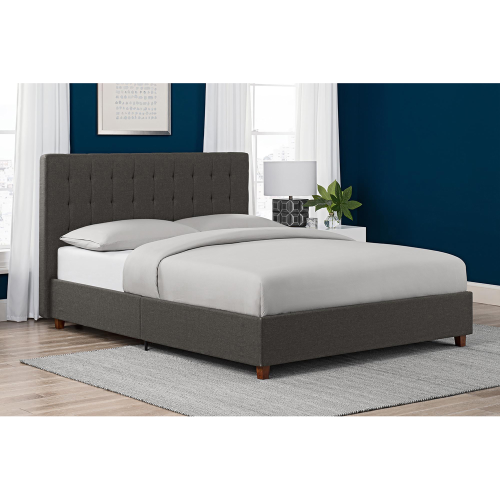 Dorel Emily Double Linen Upholstered Bed Image 9