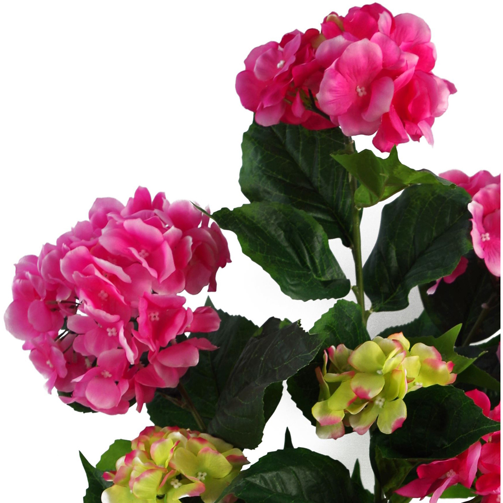 Leaf Pink Hydrangea Artificial Plant Pot with 200 Flowers 90cm Image 2