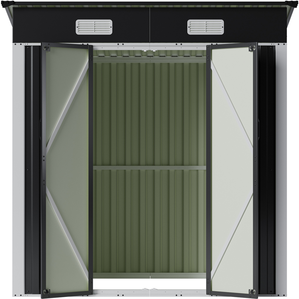 Living and Home 6 x 4ft Black Pent Quick Assembly Metal Garden Storage Shed Image 7
