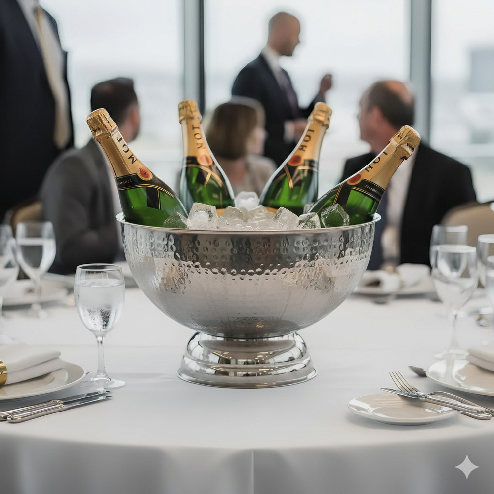 Rink Hammered Stainless Steel Champagne Ice Bucket 35cm Image 2