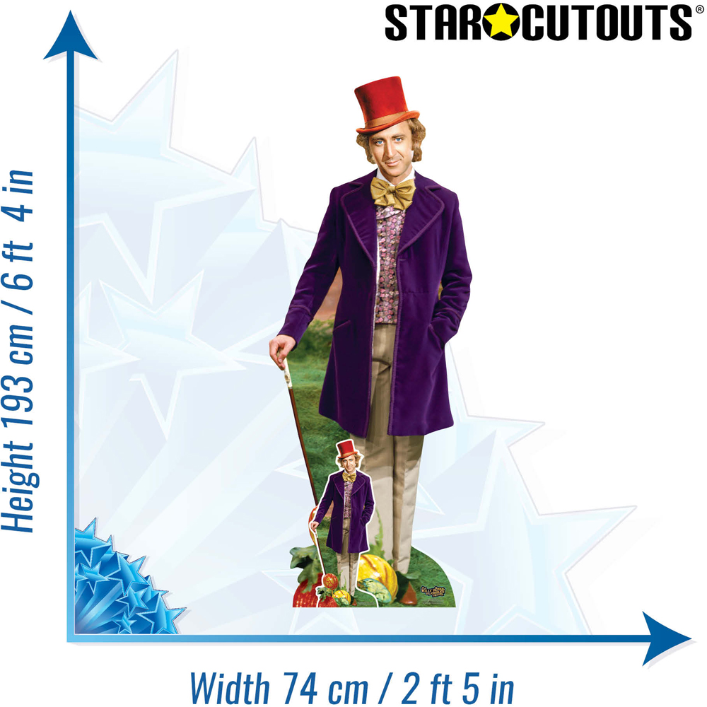 Star Cutouts Willy Wonka and the Chocolate Factory Cardboard Cutout 6.4ft Image 4