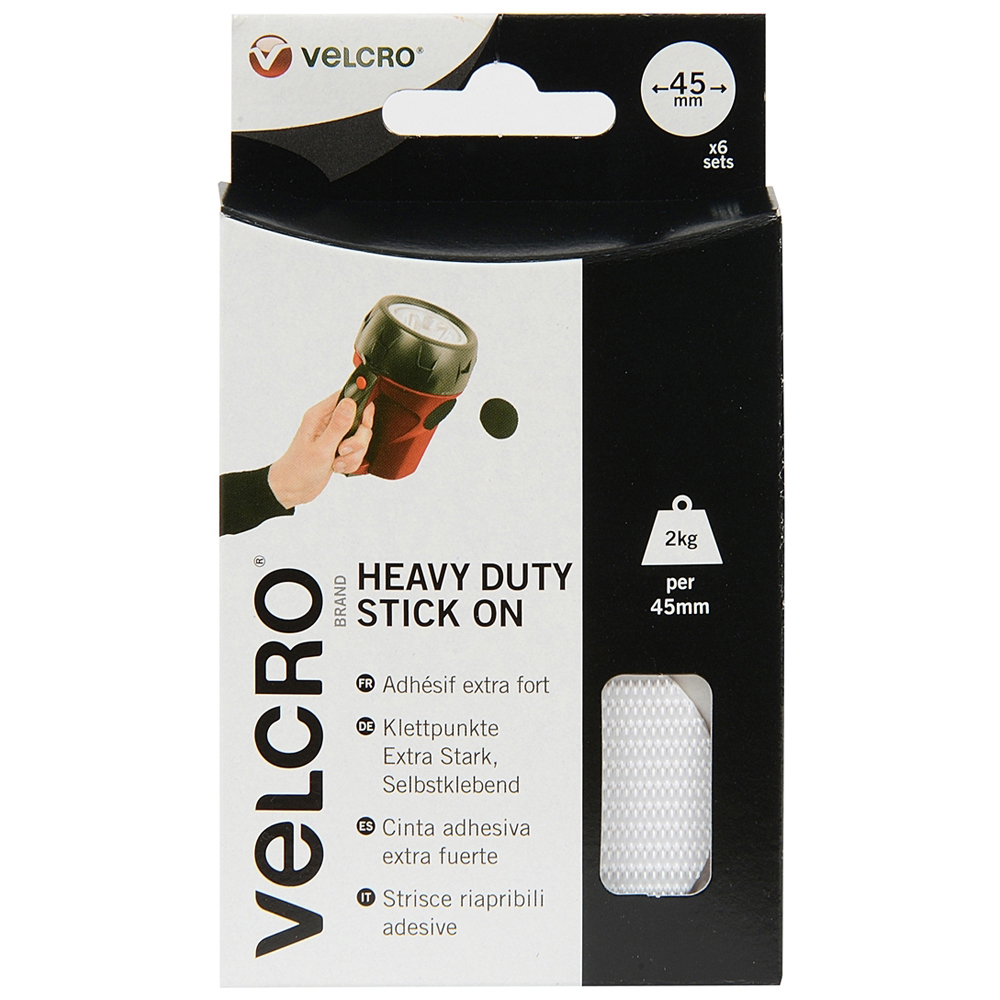 Velcro 45mm White Heavy Duty Coins Image