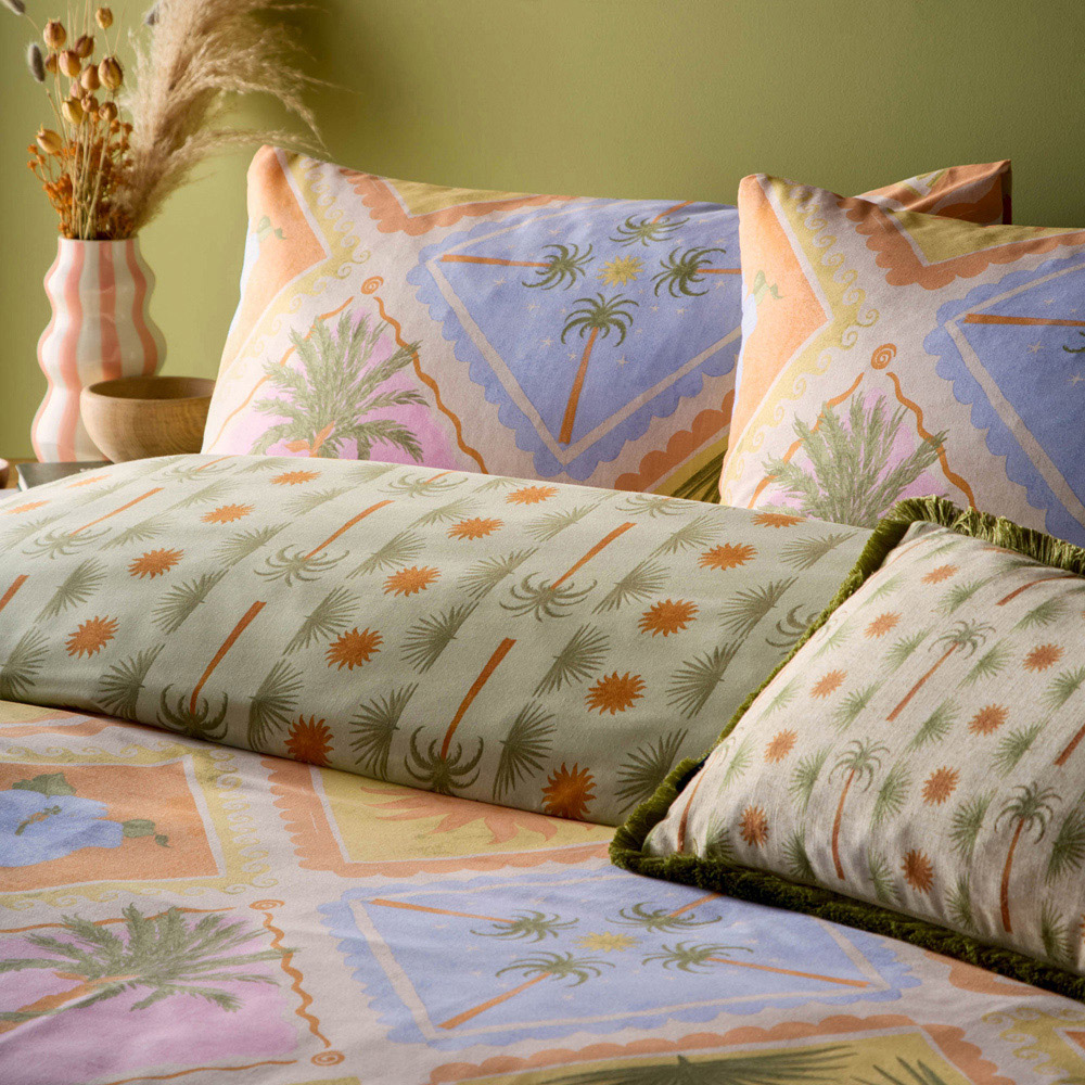 furn. Tropicala Double Multicolour Printed Duvet Set Image 2