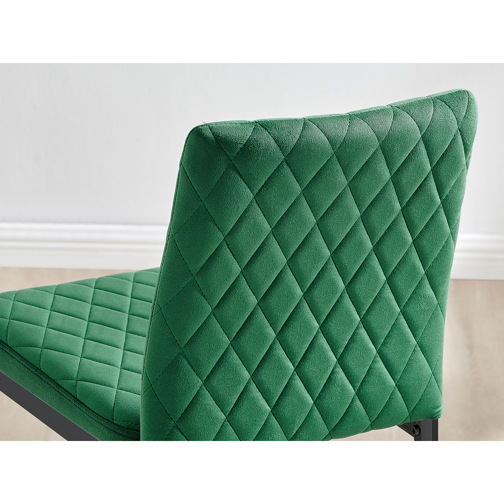 Furniturebox Modern Valera Green and Black Velvet Bar Stool Set of 2 Image 5