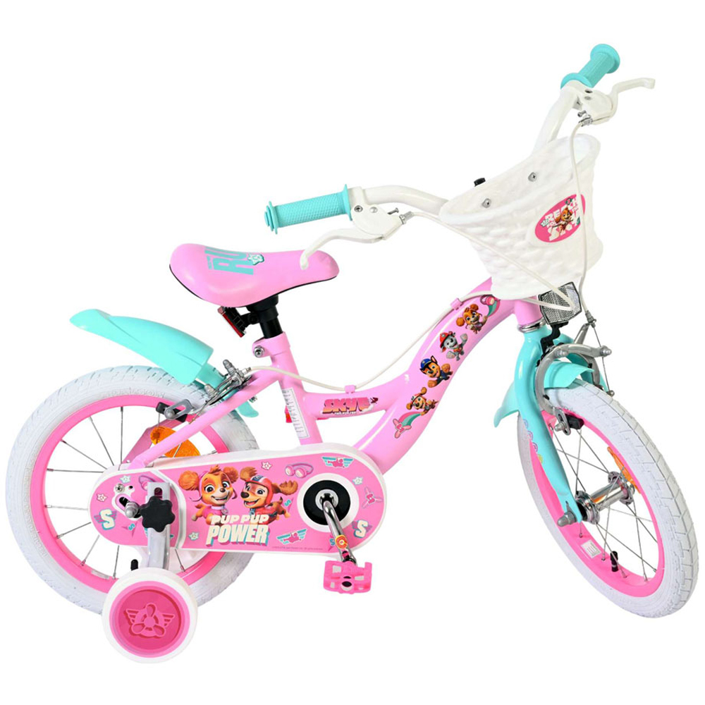 Volare Paw Patrol Kids 14 inch Multicolour Bike with Stabilisers and Basket Image 4