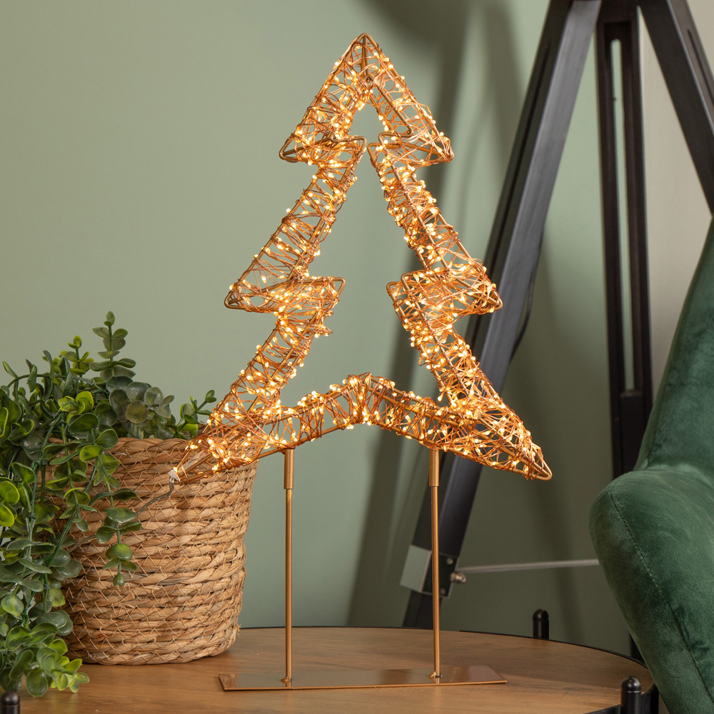 Samuel Alexander 720 Warm White LED Rose Gold Light Up Christmas Tree on Metal Stand 45cm Image 8