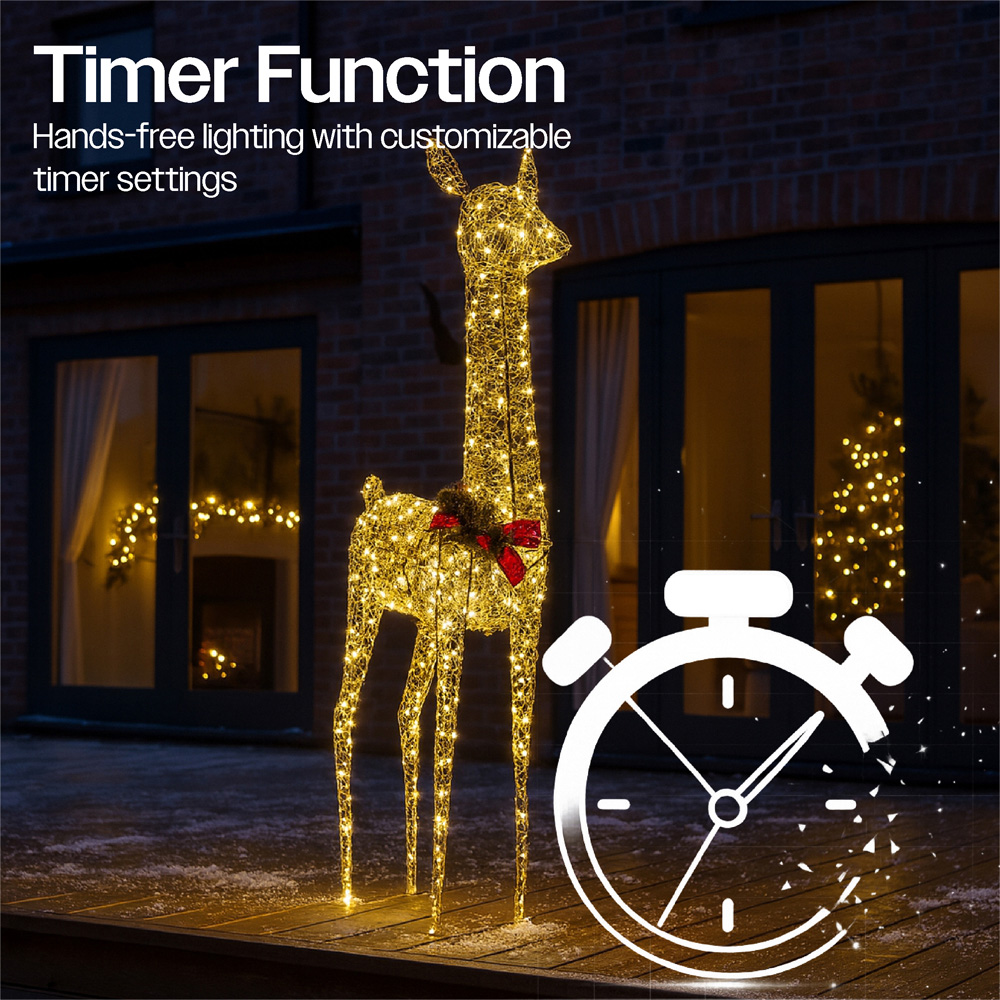 Xmas Haus Gold 350 Warm White LED Head Up Deer Christmas Decoration 3ft Image 6