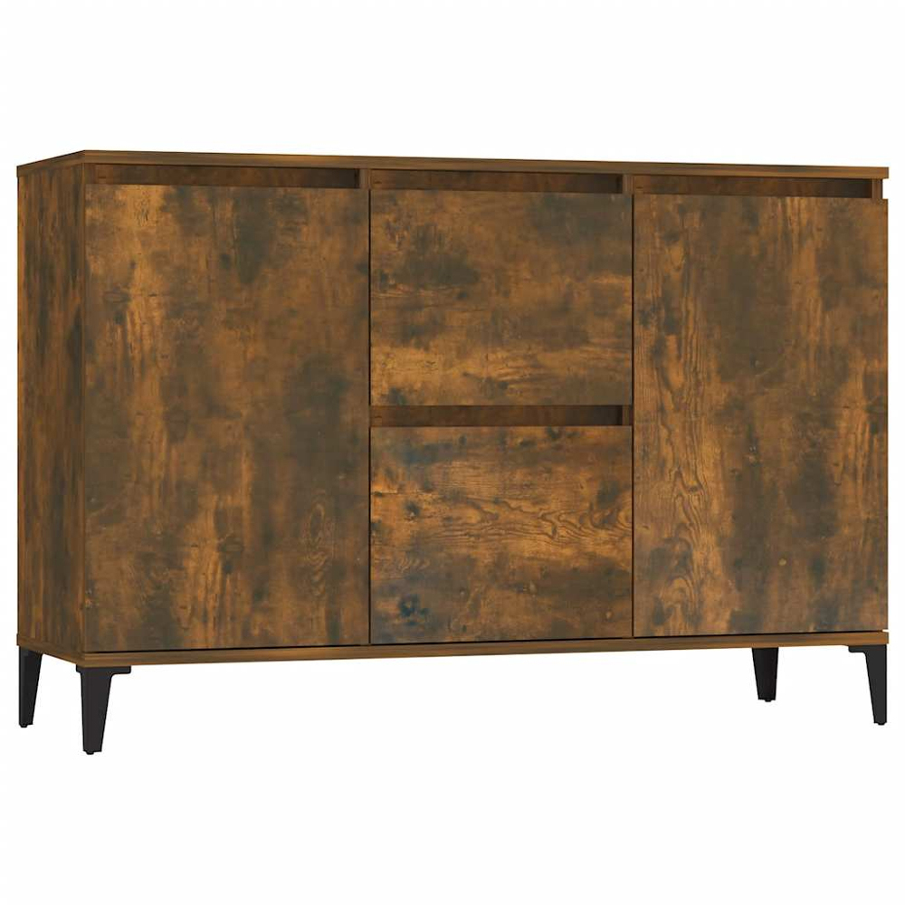 vidaXL 2 Door 2 Drawer Smoked Oak Sideboard Image 2