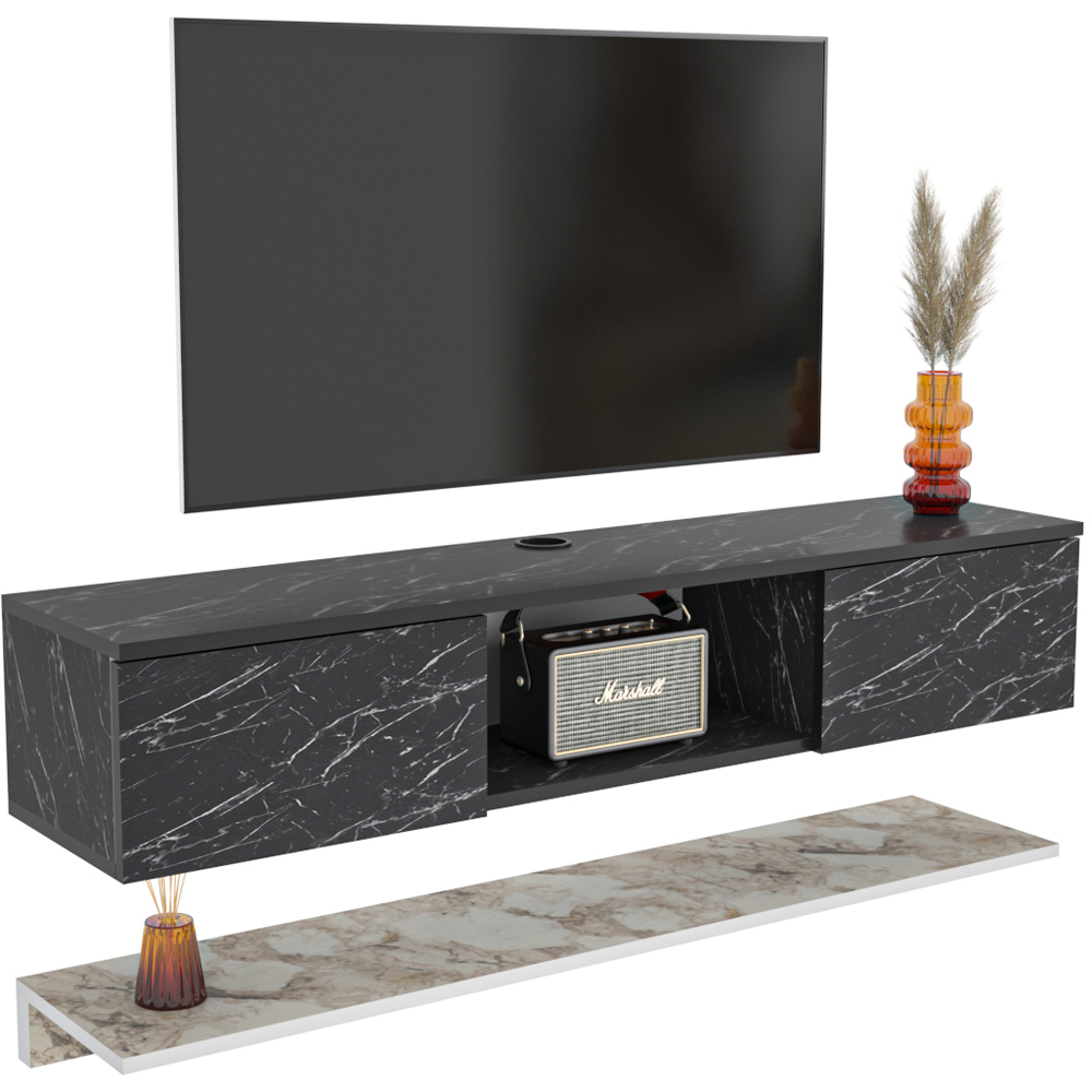Decorotika Elia 2 Door Single Shelf Bendire and Ephesus Floating TV Unit with Wall Shelf Image 7