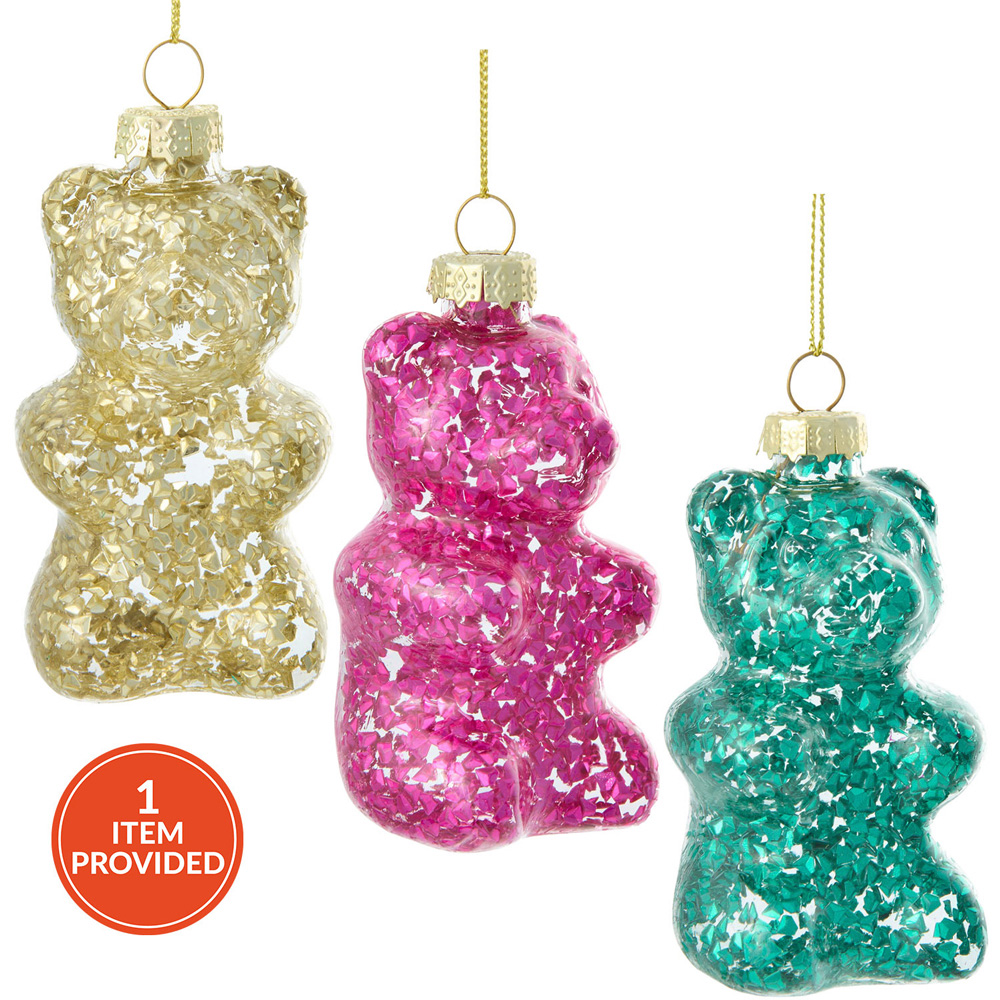Glittery Bear Hanging Decoration Image 1