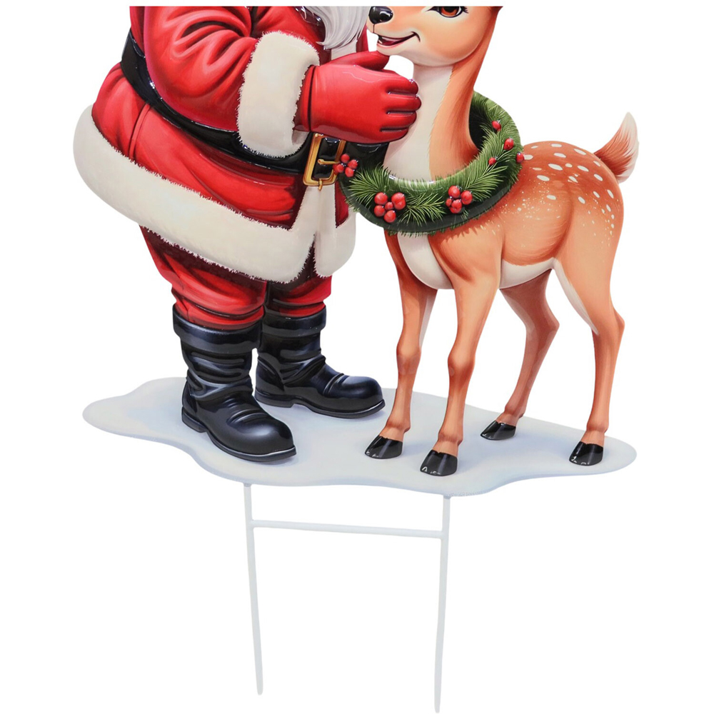 Santa and Reindeer Stake Image 3