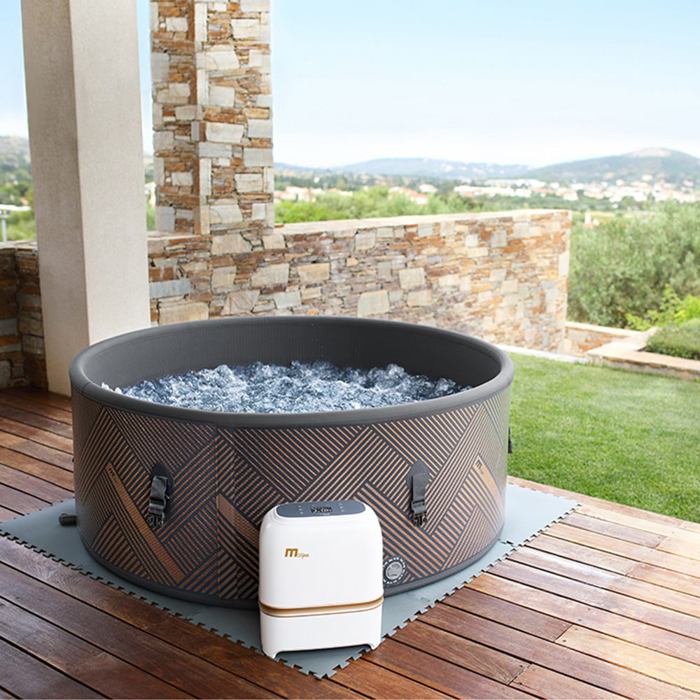 MSpa Verto Mono-Eco 6 Person Champagne Gold Geometric Pattern Inflatable Hot Tub Image 2