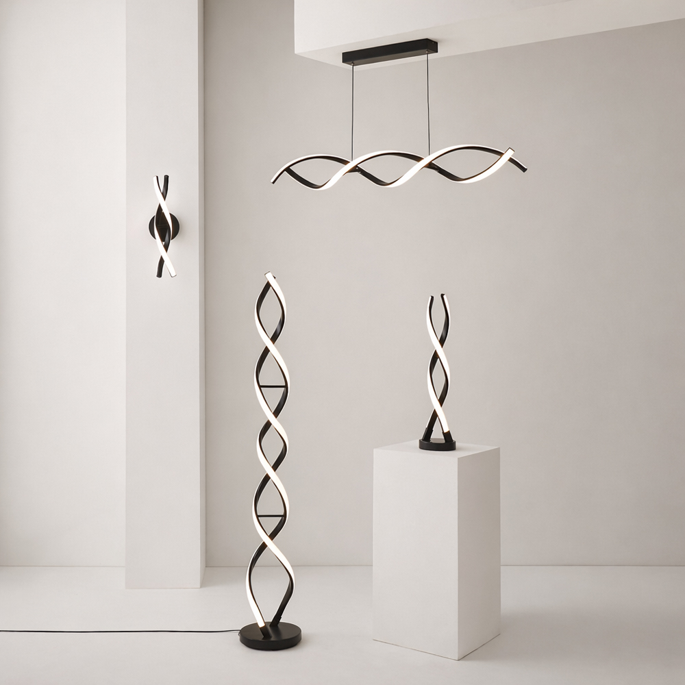ValueLights Infinity Black Double Twist Integrated LED Floor Lamp Image 7