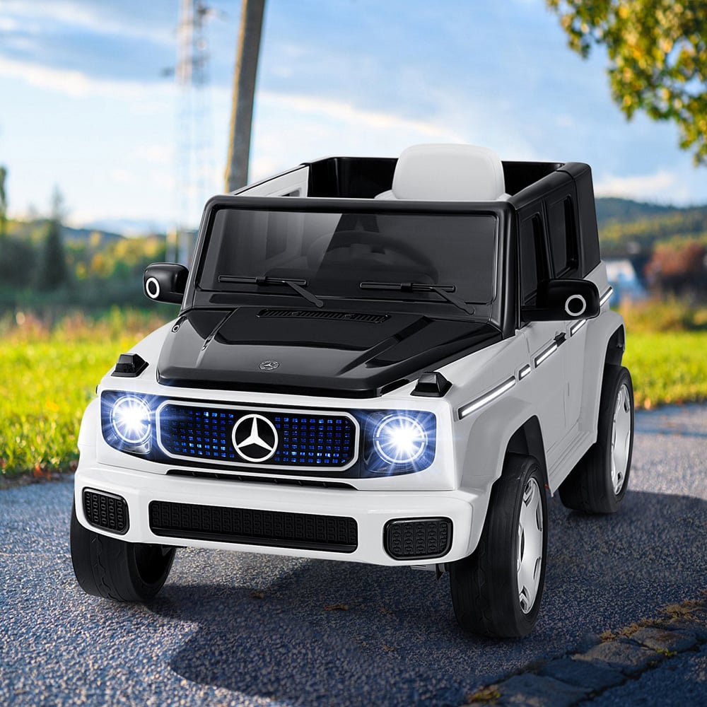 Costway Kids White Licensed Mercedes Benz EQG Ride On Car 12V Image 2