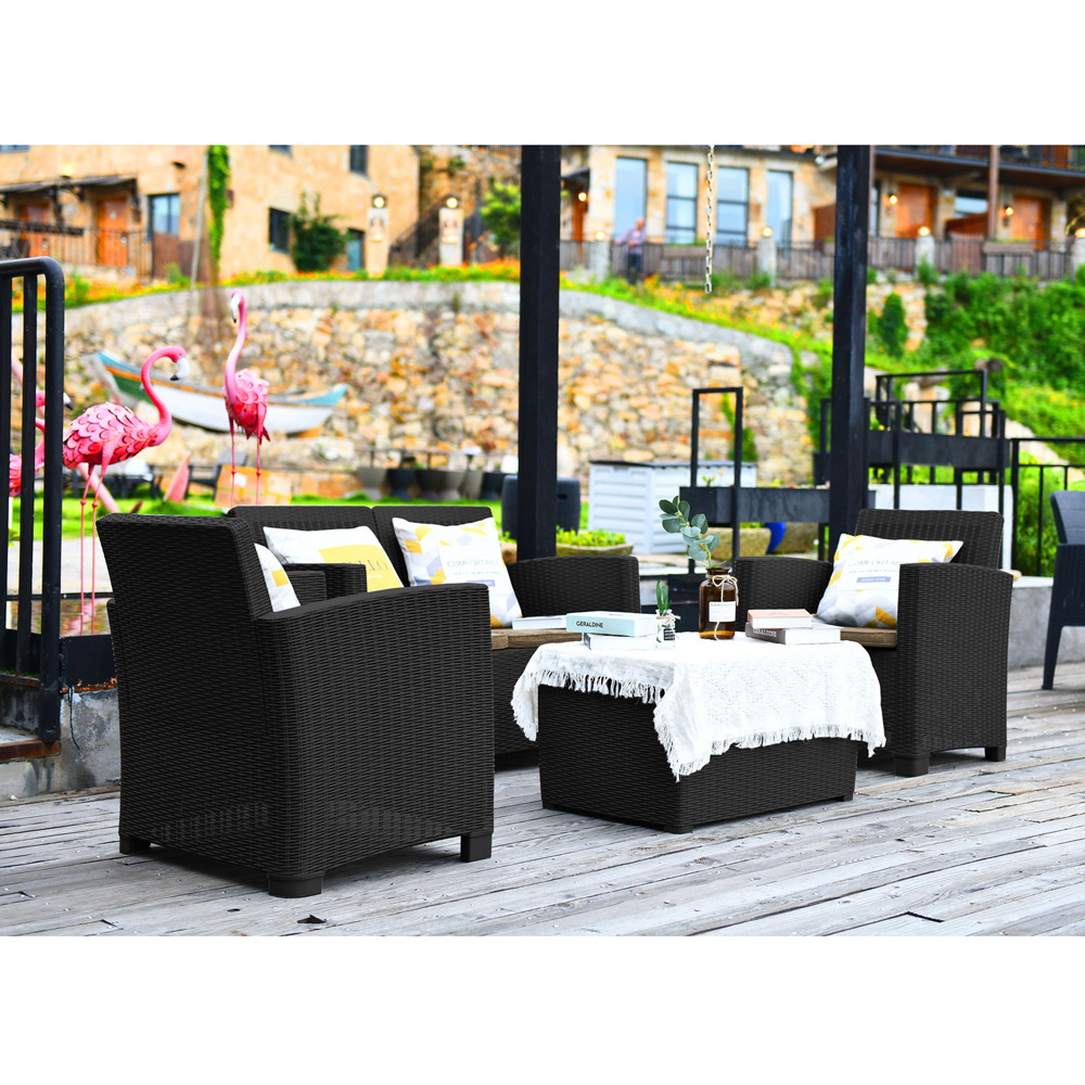 Centurion Supports Santana Rattan 4 Seater Lounge Set Dark Brown Image 8