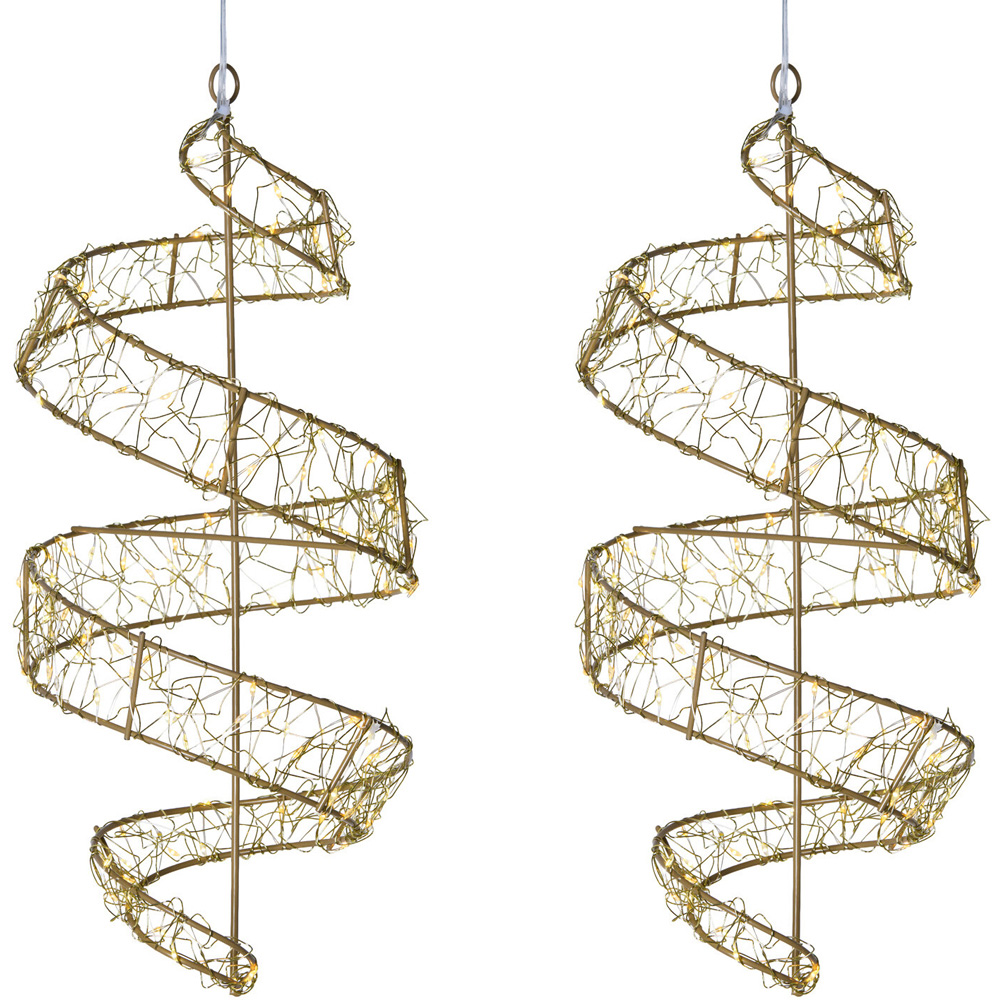 Set of 2 150 LED Gold Swirls Image 2