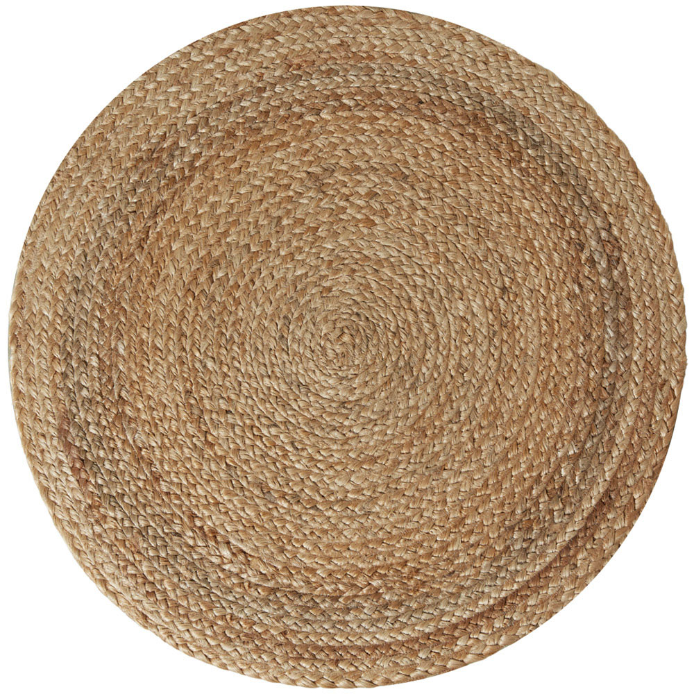 tectake Glim Jute Round Rug 60 x 60 x 0.5cm Image 1