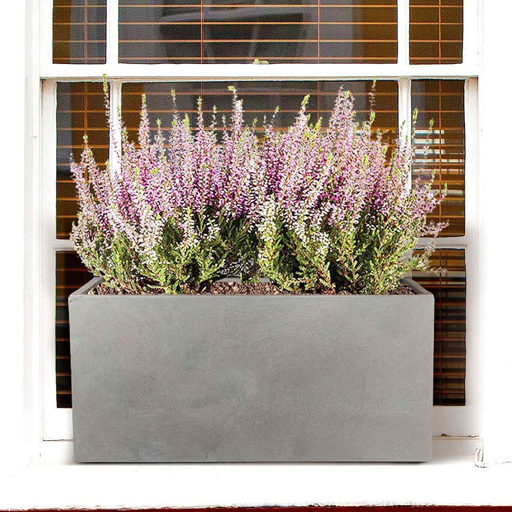wilko Window Flower Box Grey Light Concrete Outdoor Planter 50cm Image 3