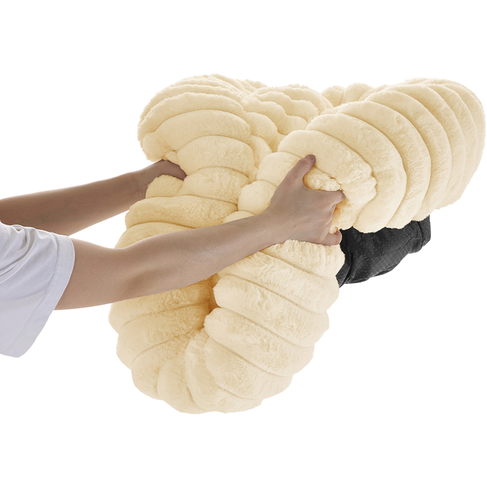 H&O Direct 70cm Yellow Round Soft Warm Pet Bed Image 3