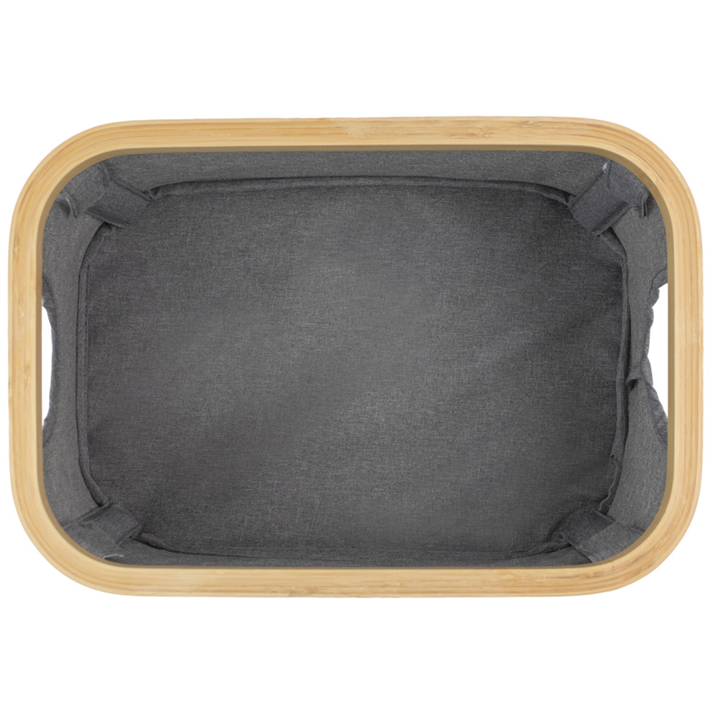 JVL Bambanio 26L Grey Bamboo Foldable Storage Basket Image 3