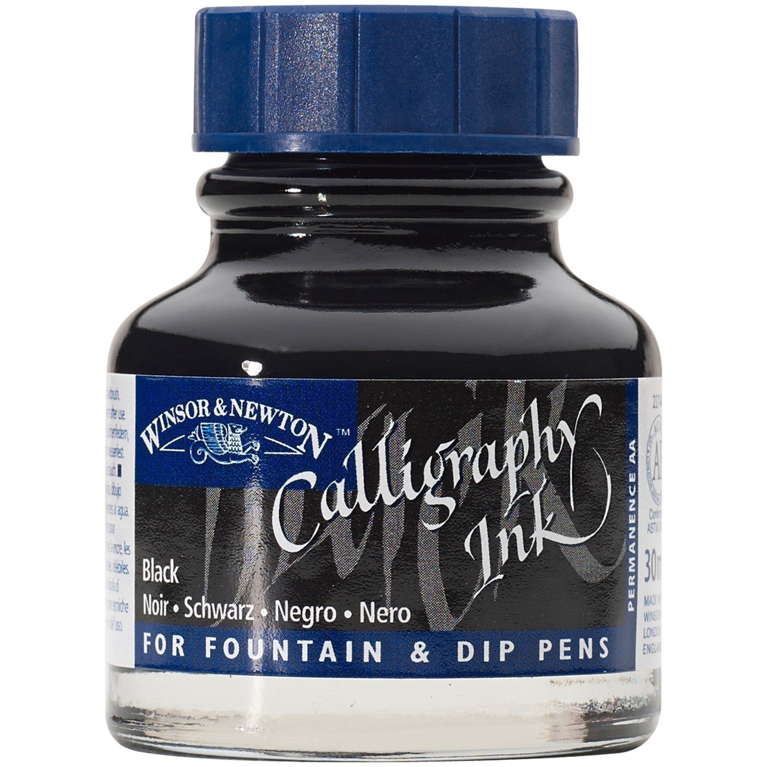 Winsor and Newton 30ml Calligraphy Ink - Black Image 1