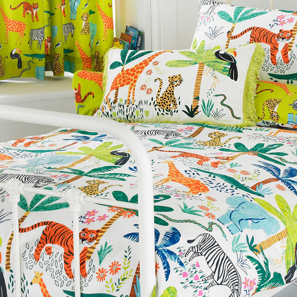 little furn. Jungletastic Toddler Multicolour Kids Duvet Cover Set Image 4