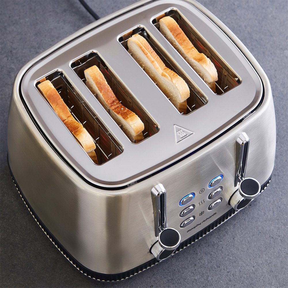 Morphy Richards Mexborough 242901 Black Trim Stainless Steel 4 Slice Toaster Image 9