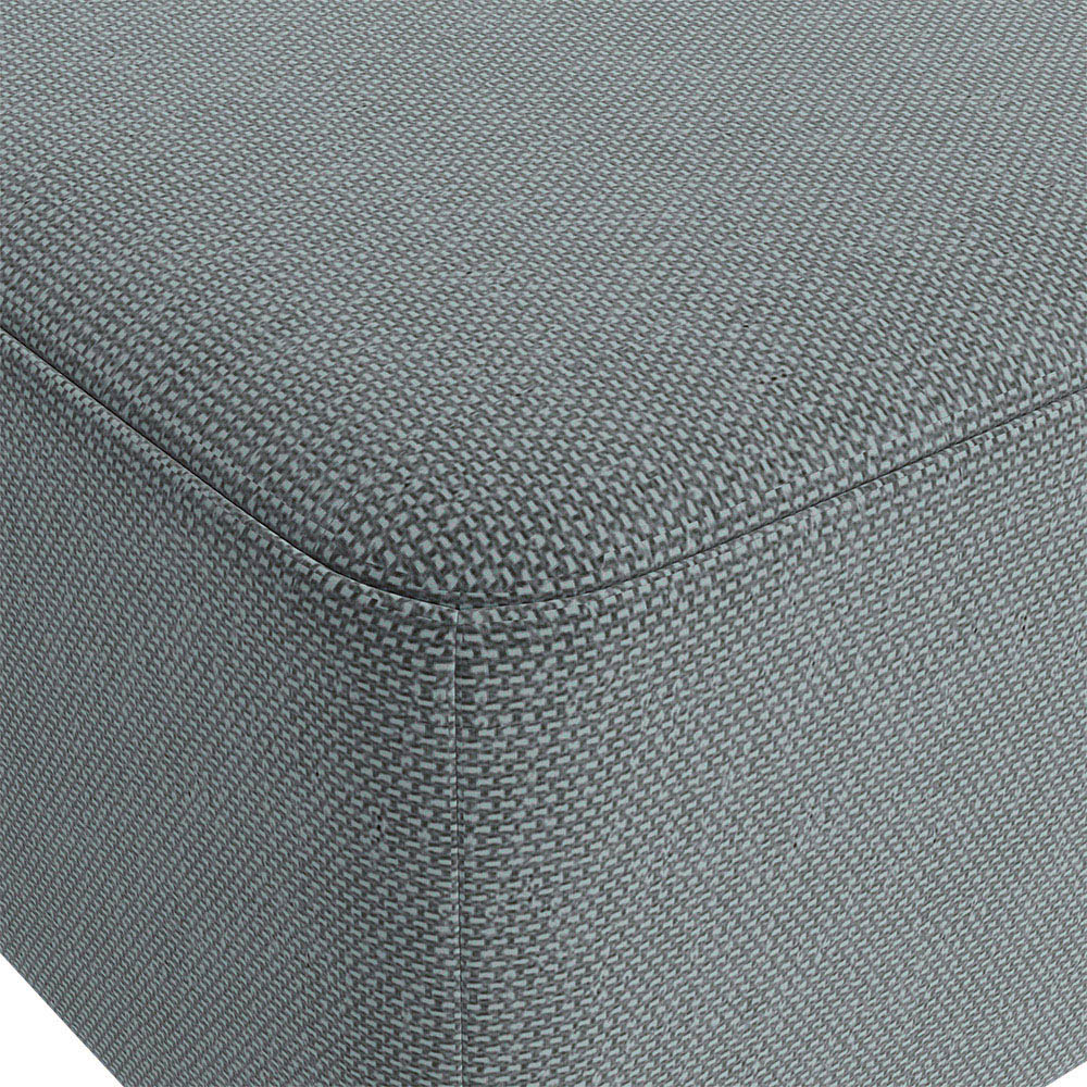 Living and Home Grey Rectangular Tofu Shaped Footrest with Wooden Legs Image 6