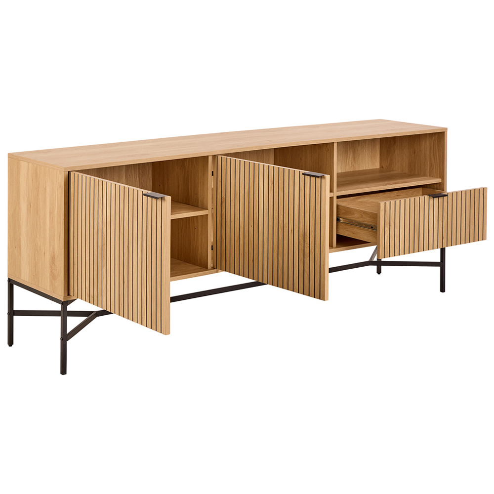 Florence Jaipur 2 Door Single Drawer Single Shelf Oak Sideboard Image 3