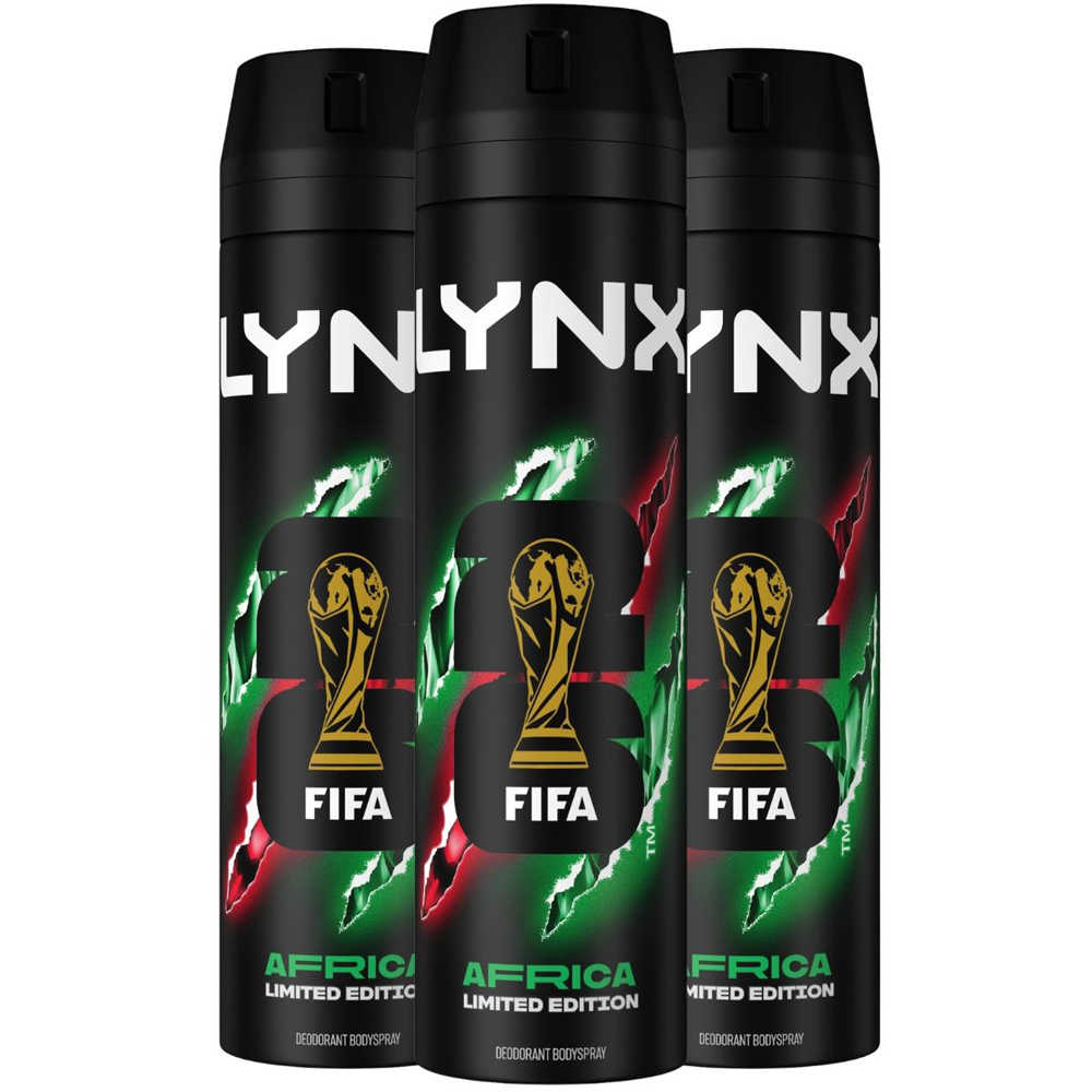 Lynx XL Africa Mandarin and Sandalwood 48H Sweat Protection Deodorant Body Spray 200ml 3 Pack Image 1