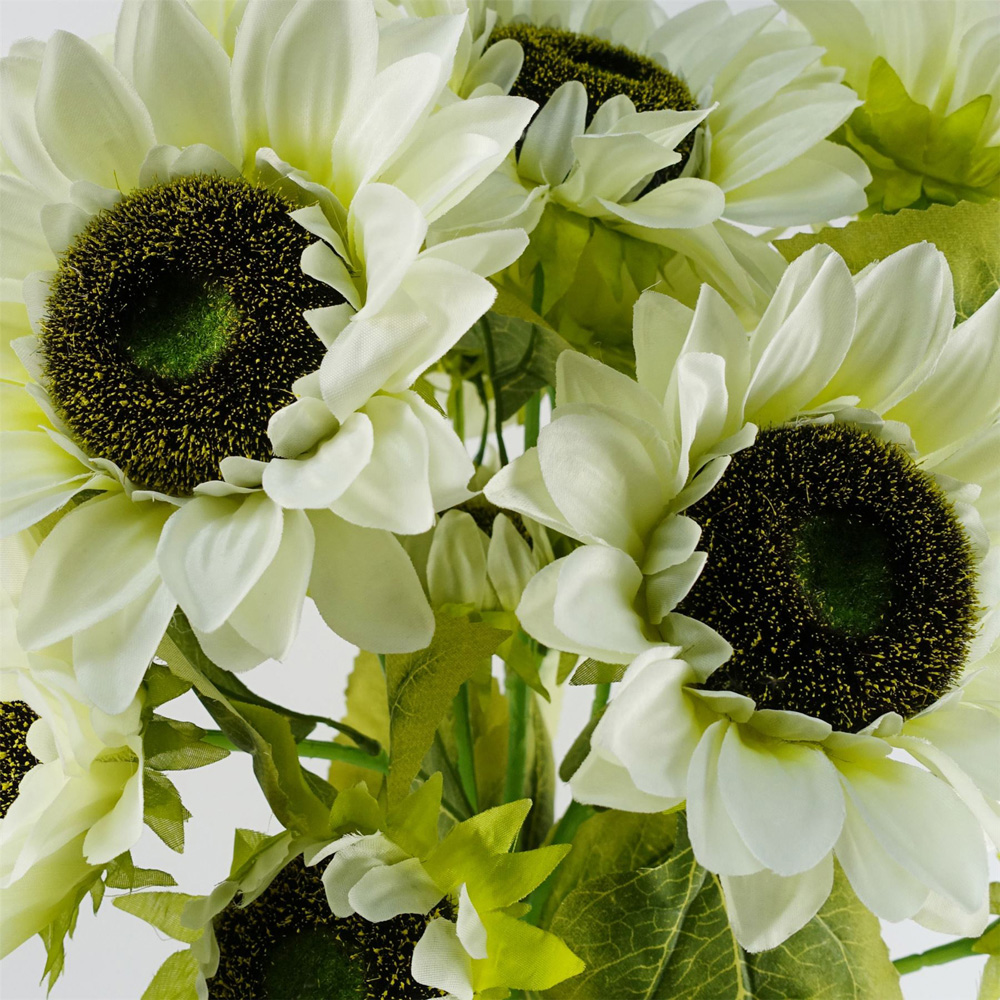 Leaf White Sunflower Single Stem Artificial Flower 2.9ft 6 Pack Image 6