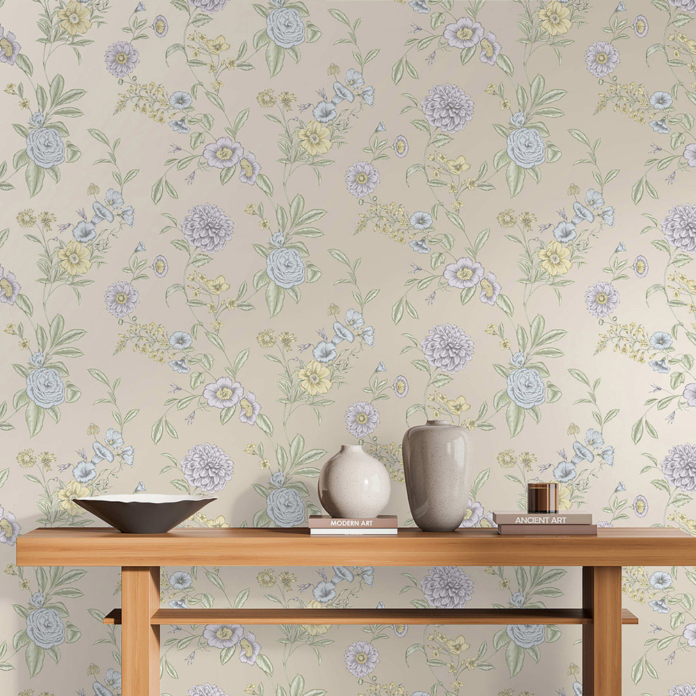 Rasch Wallpaper Chelsea Florals Pearl Wallpaper Image 3