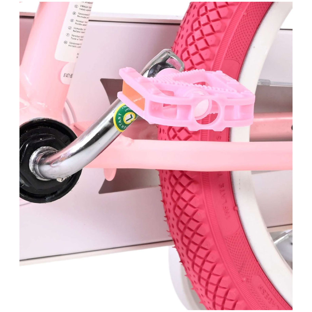 Volare Unicorn Kids 14 inch Pink Bike with Stabilisers Doll Seat and Basket Image 9
