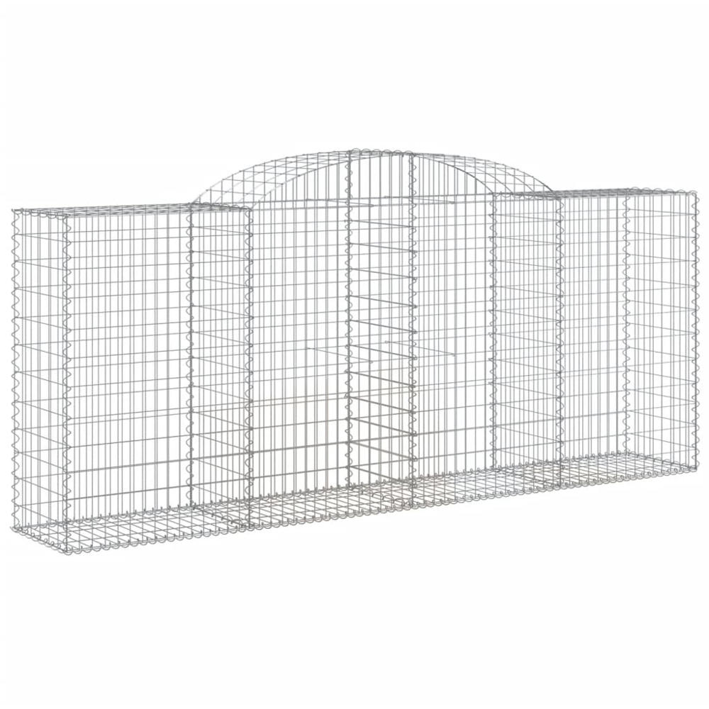 vidaXL Silver Galvanised Iron Arched Gabion Basket 300 x 50 x 120/140cm 12 Pack Image 1